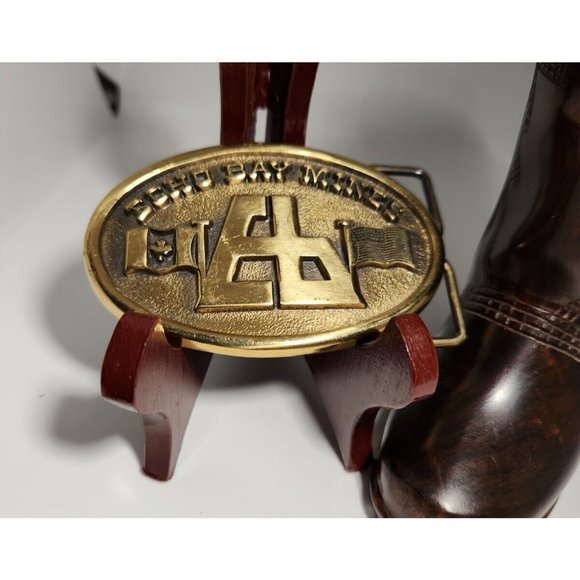 ECHO BAY Gold Silver Mine Collectable Brass Belt Buckle Canada USA Western Wear - Picture 4 of 7